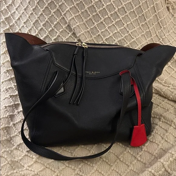 Tory Burch Black and Red Satchel - Picture 12 of 16